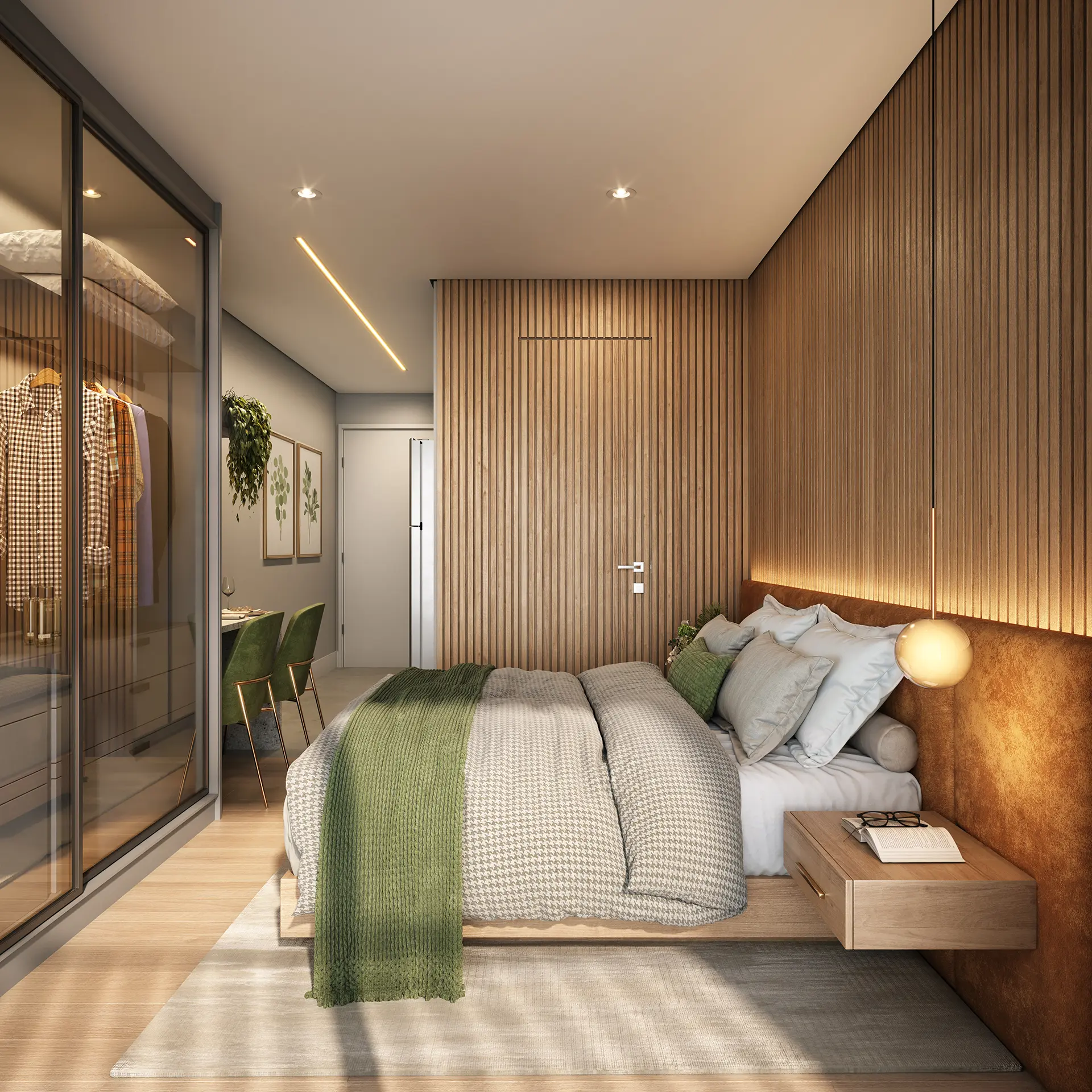 Perspectiva ilustrada do Studio – 23m²